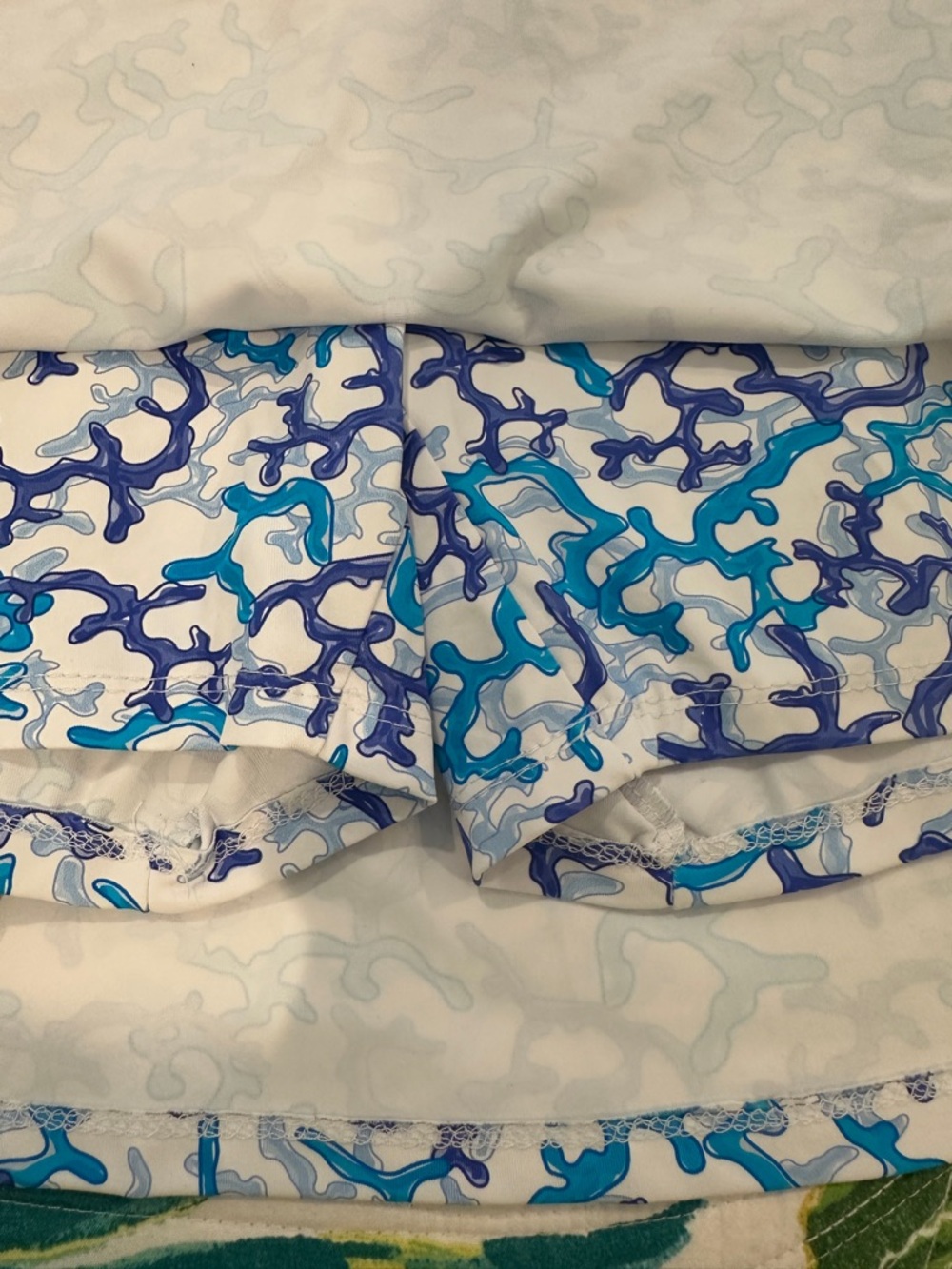 Lulu-B White Skort with Blue & Teal Coral Print - Picture 5 of 9